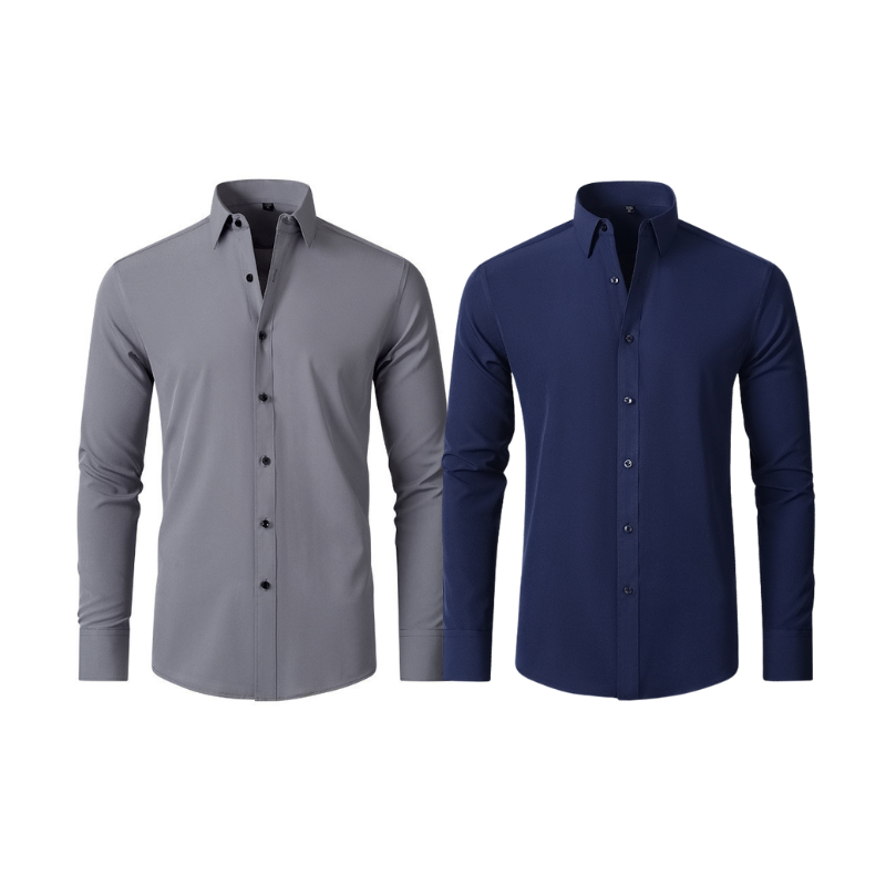 Compre 1 Leve 2 | Camisa Social Ultra Elastech Anti amassados + Relogio de Brinde