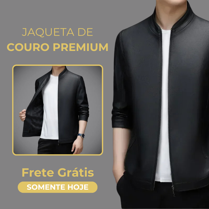 Frete Grátis - Jaqueta de Couro Slim Milano