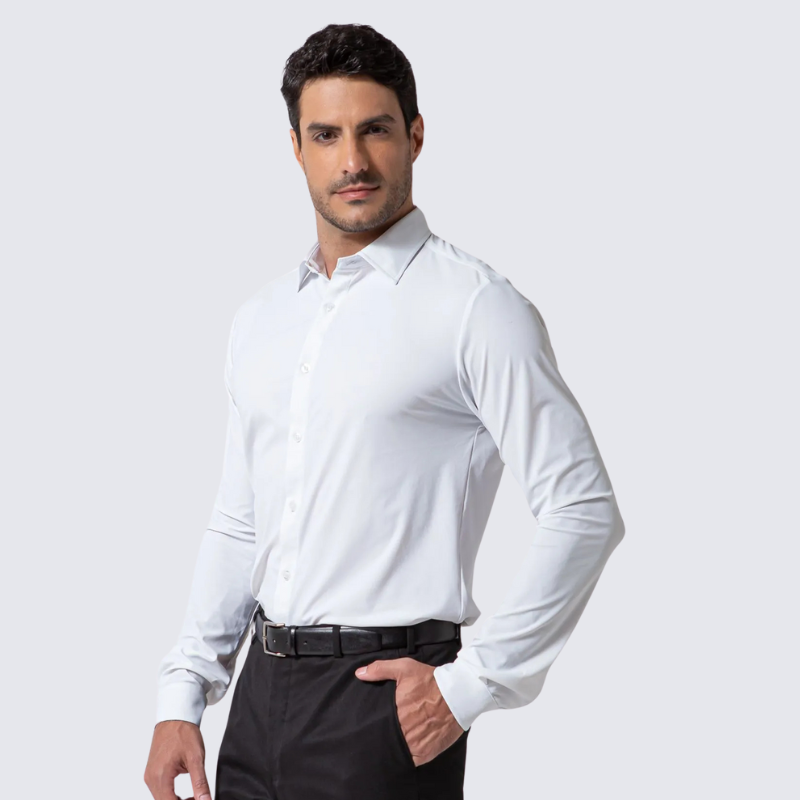 Compre 1 Leve 2 | Camisa Social Ultra Elastech Anti amassados + Relogio de Brinde