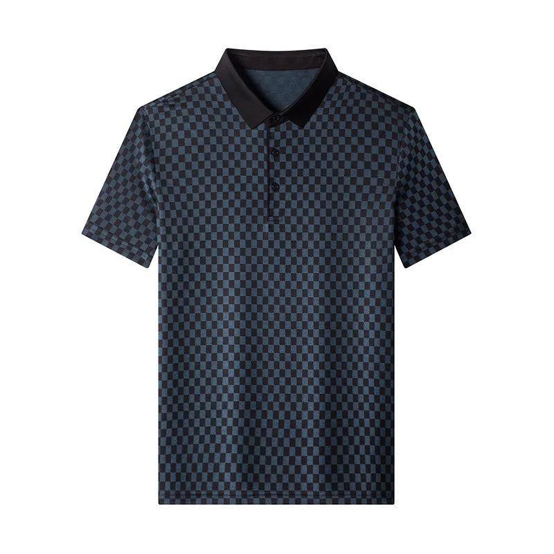 Camisa Polo Seda Xadrez Clássica