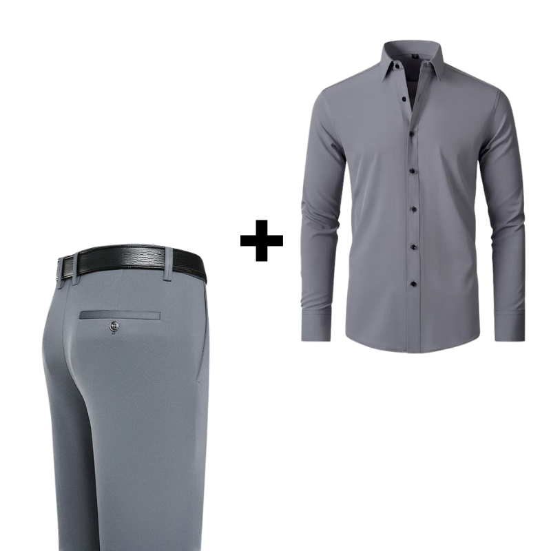 Kit Elastech Camisa Social Ultra Tech + Calça Social Gentleman (Oferta Imperdível)