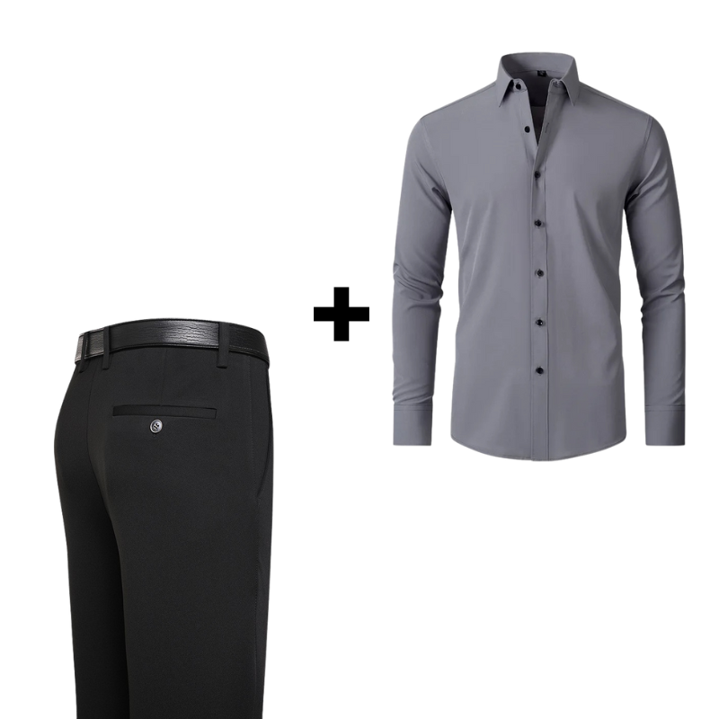 Kit Elastech Camisa Social Ultra Tech + Calça Social Gentleman (Oferta Imperdível)