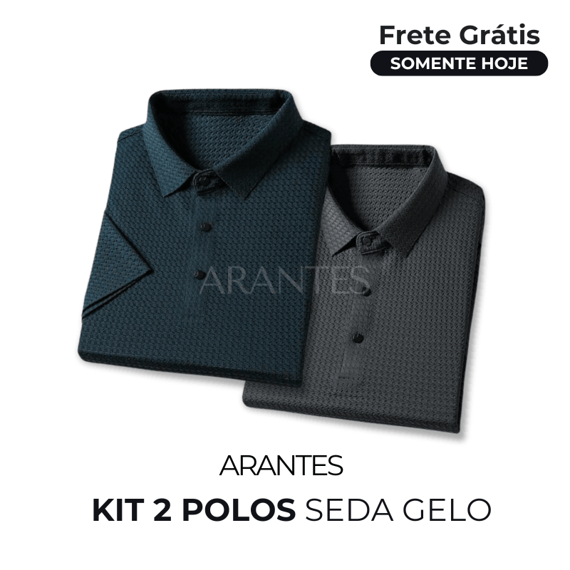 Camisa Polo Seda Gelo Elegante [ Não Amassa] + Relogio de Brinde