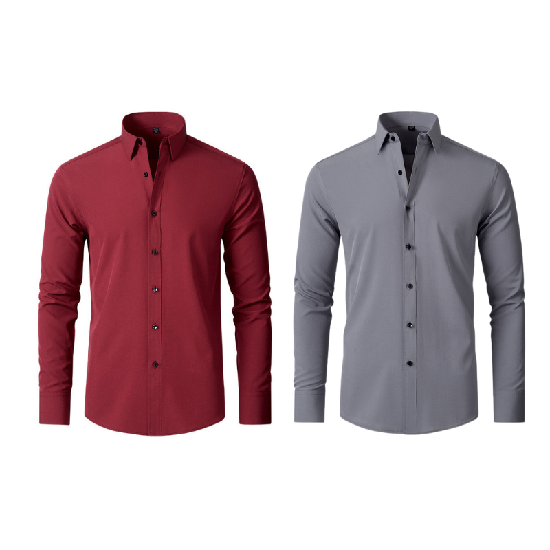 Compre 1 Leve 2 | Camisa Social Ultra Elastech Anti amassados + Relogio de Brinde