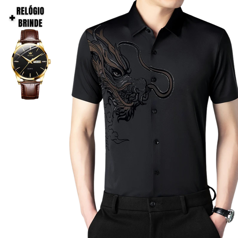 Camisa Social  Imperial Dragon + Brinde Relogio social