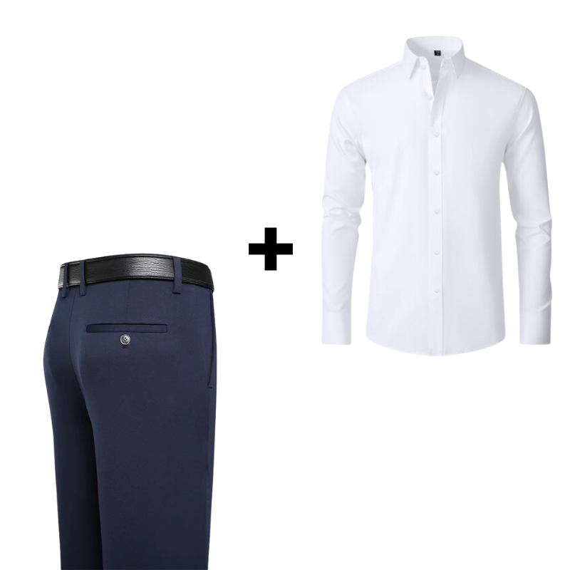 Kit Elastech Camisa Social Ultra Tech + Calça Social Gentleman (Oferta Imperdível)