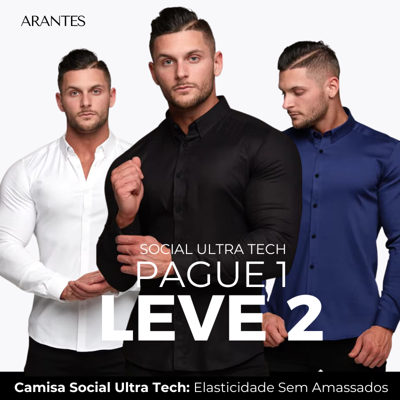 Pague 1 Leve 2 | Camisa Ultra Elegance Social - Original Anti amassados