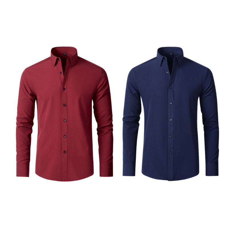 Compre 1 Leve 2 | Camisa Social Ultra Elastech Anti amassados + Relogio de Brinde